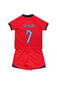 Engeland Jack Grealish #7 Babytruitje Uit tenue Kind WK 2022 Korte Mouw (+ Korte broeken)